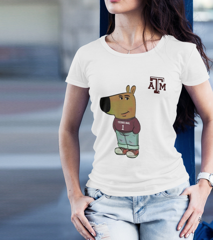 Texas A&M Aggies Chill Guy Character With A&M Logo And Jersey T-Shirt