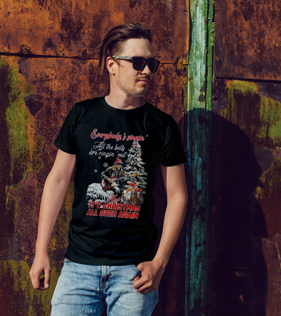 Everybody's Singin' All The Bells Are Ringin' Out It's Christmas All Over Again Tom Petty T-Shirt