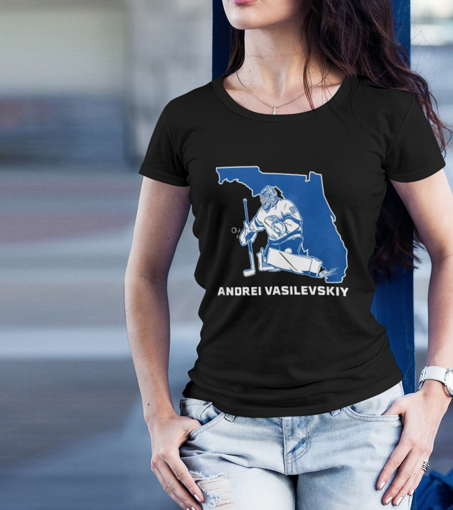 Andrei Vasilevskiy Tampa Bay Hockey Florida Map T-Shirt