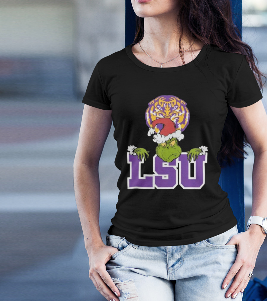 LSU Tigers Grinch Christmas Football 2024 NCAA T-Shirt