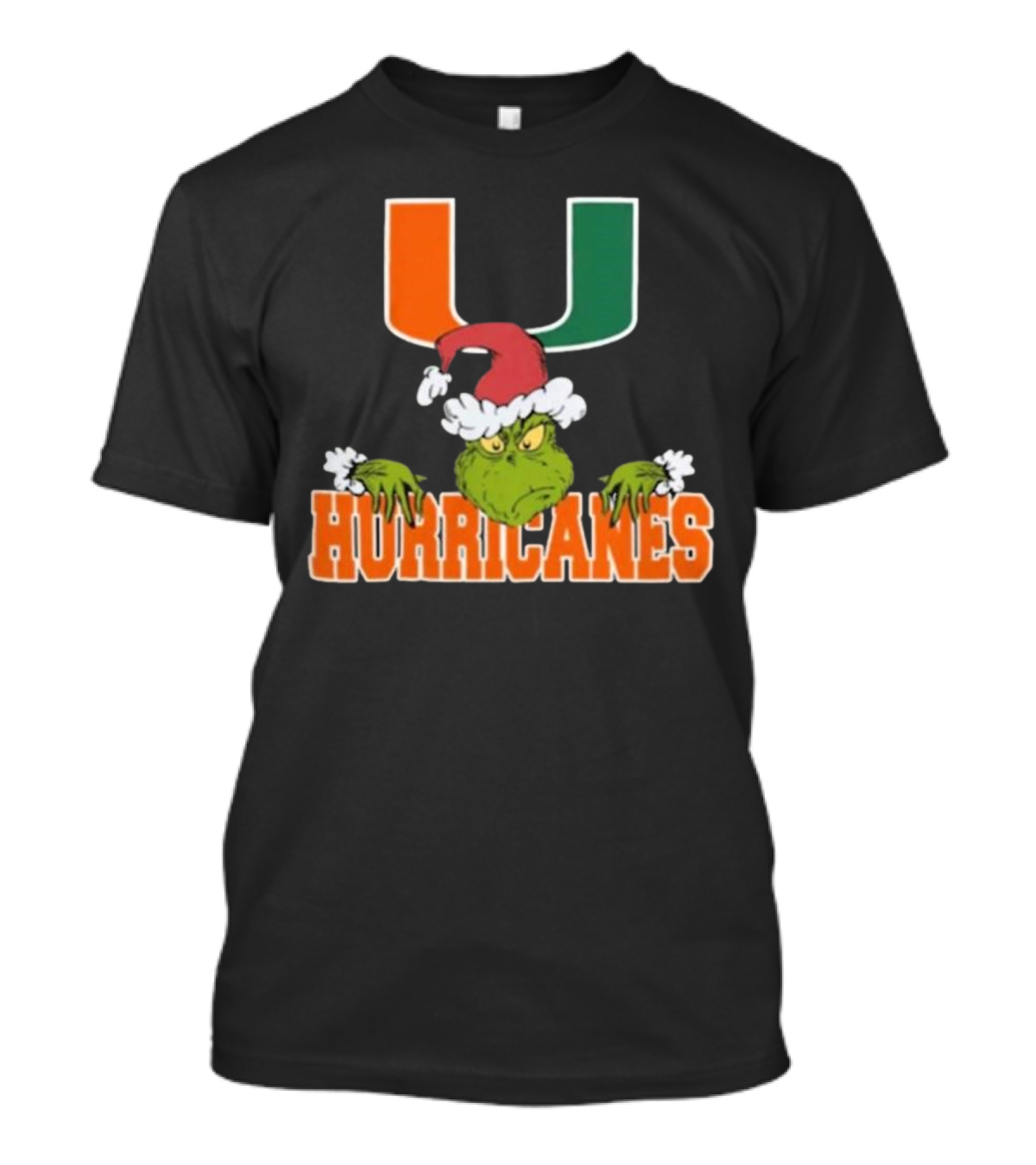 Miami Hurricanes Christmas Grinch 2024 Football NCAA T-Shirt