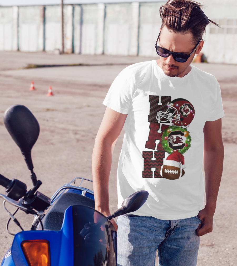 South Carolina Gamecocks Ho Ho Ho Christmas Football Game Day T-Shirt