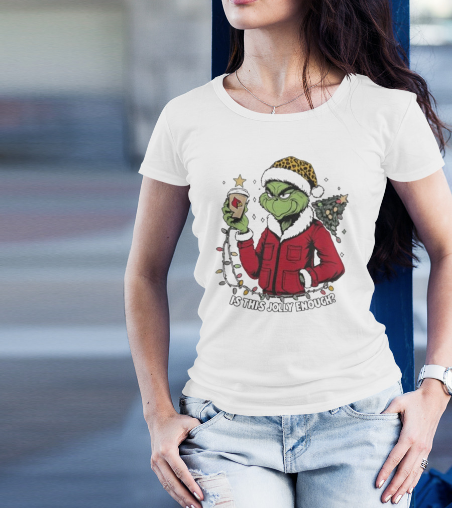 Louisville Cardinals Grinch Santa Is This Jolly Enough Merry Christmas T-Shirt