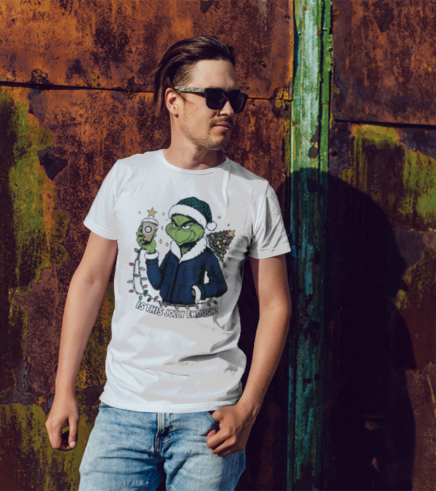 Seattle Mariners Grinch Christmas Jolly Enough Holiday Magic T-Shirt