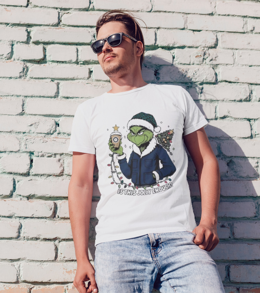 Seattle Mariners Grinch Christmas Jolly Enough Holiday Magic T-Shirt