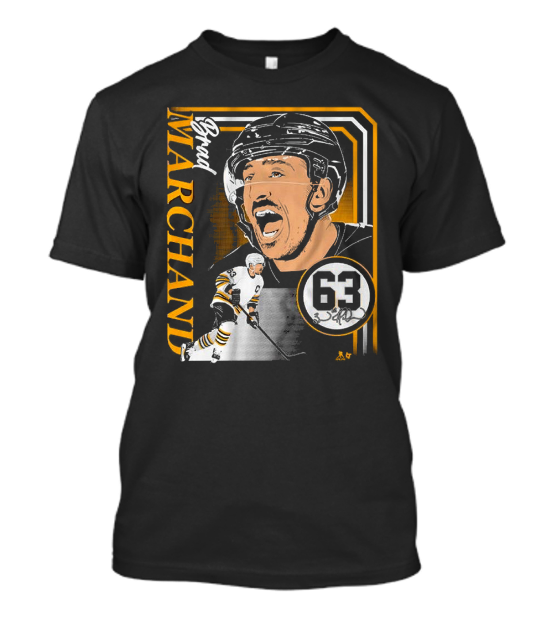 Brad Marchand 63 Collage Hockey Frame T-Shirt
