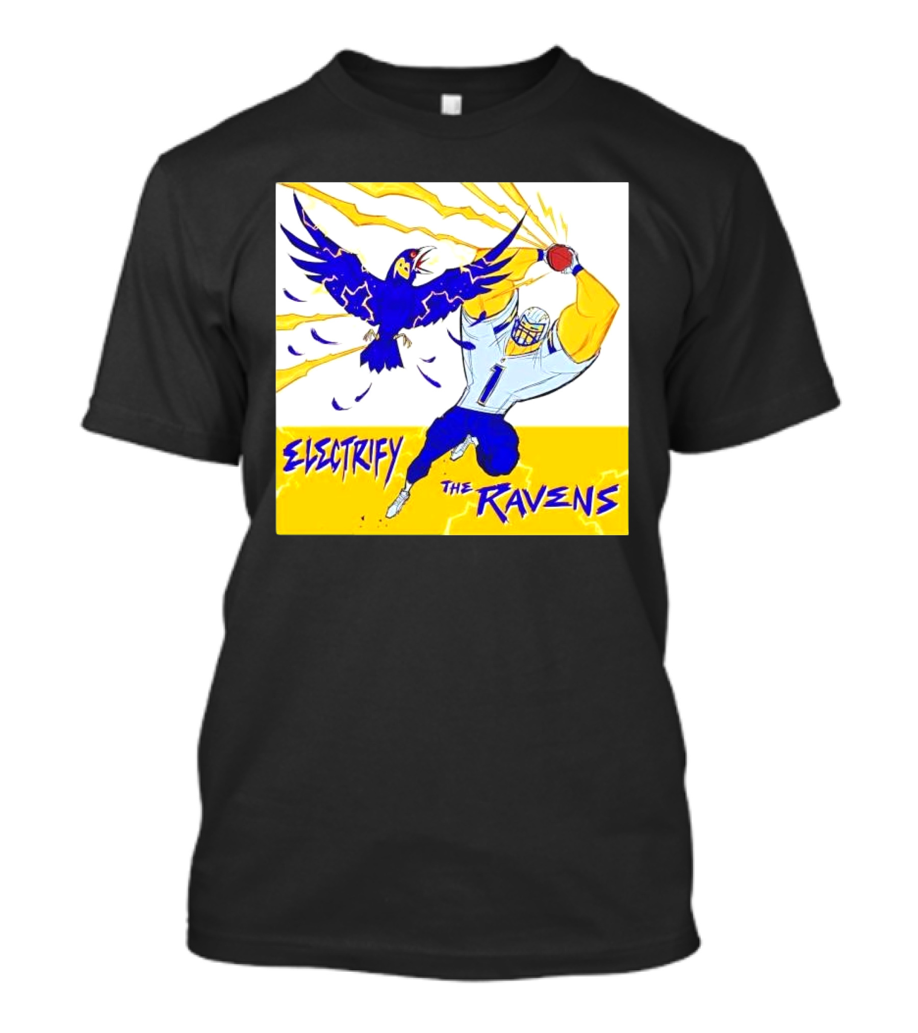 Electrify The Ravens Los Angeles Chargers Vs Baltimore Ravens Lightning Clash T-Shirt
