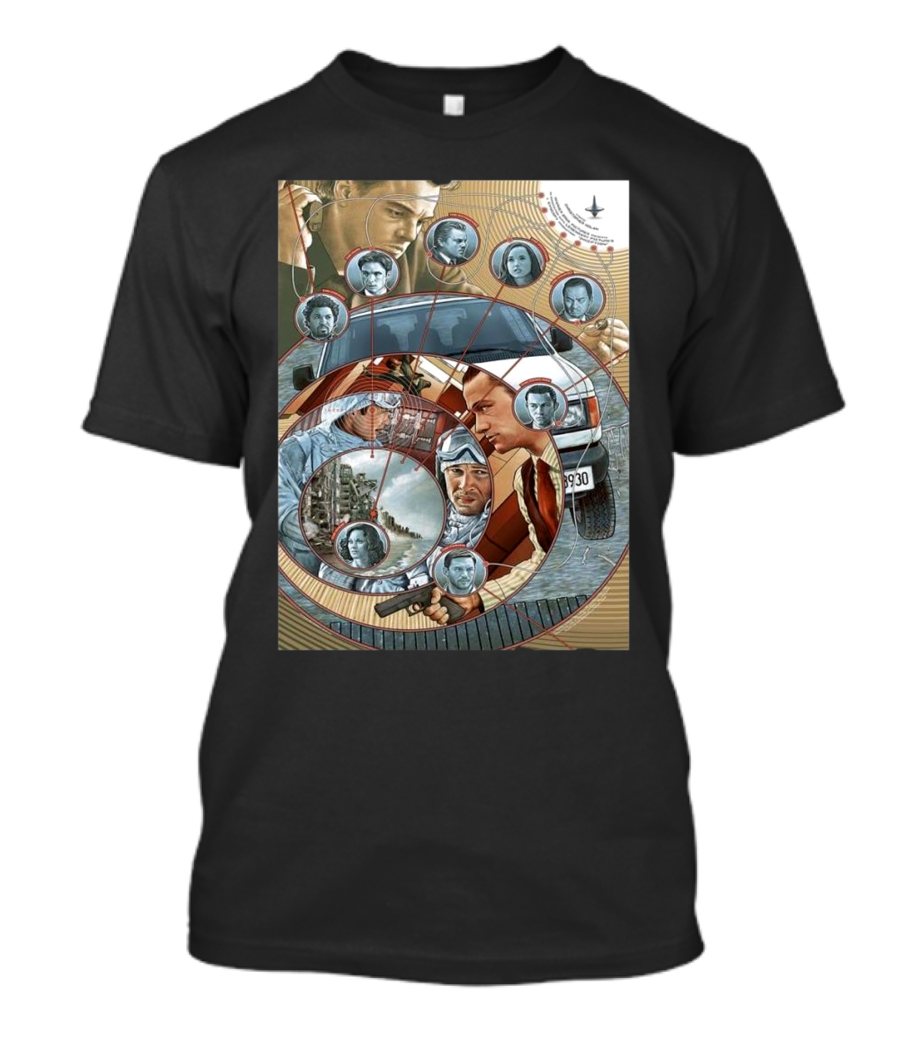 Inception Dream Level 2024 Christopher Nolan Design Film Poster Collage T-Shirt
