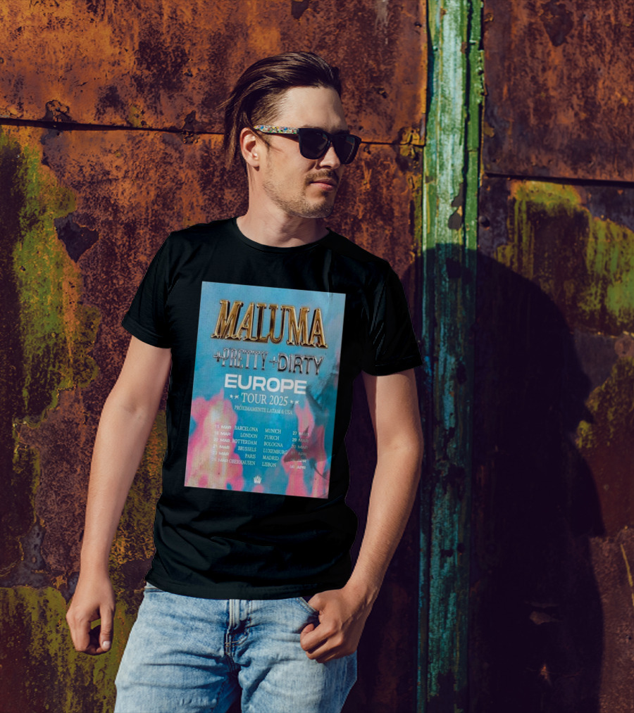 Maluma Pretty Dirty Europe Tour 2025 Próximamente Latam And USA March-April Tour Dates T-Shirt