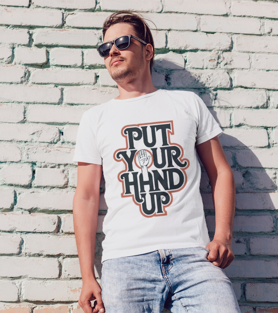 Put Your Hand Up Bacon Bros White T-Shirt