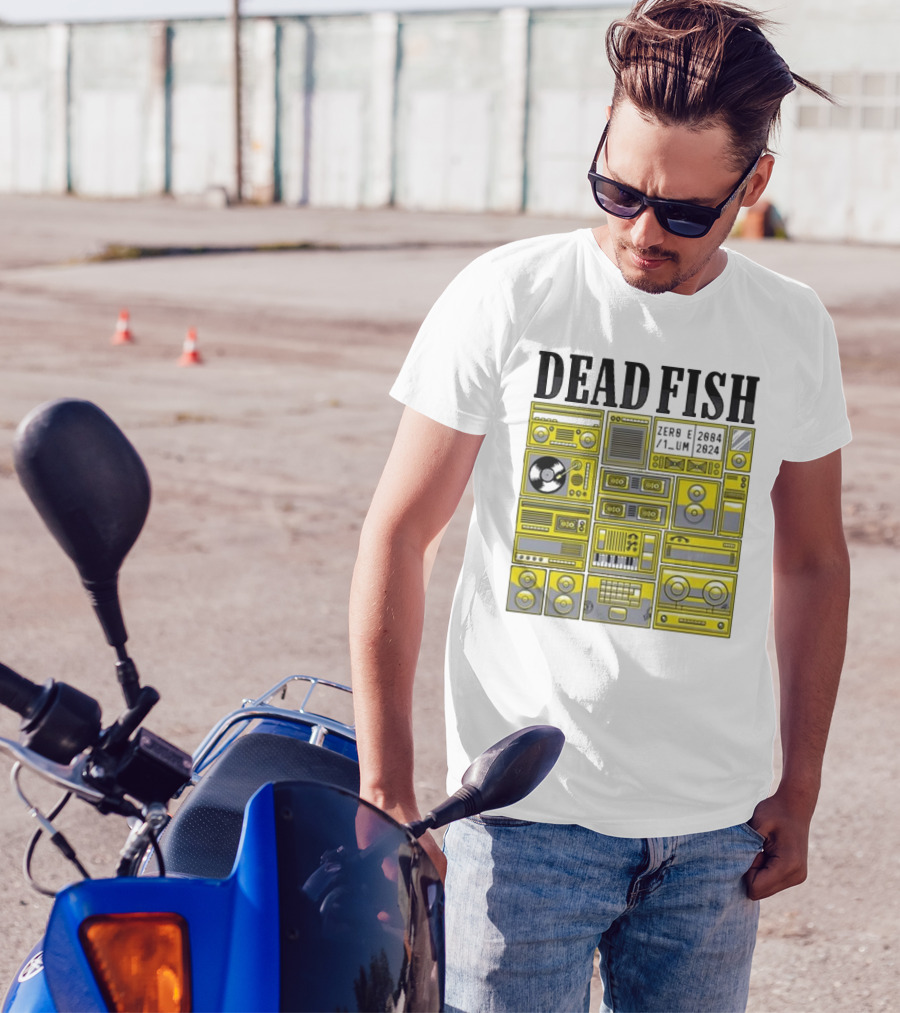 Dead Fish 2084 2024 Zero Sum Cassette Boombox Vinyl Music Elements T-Shirt
