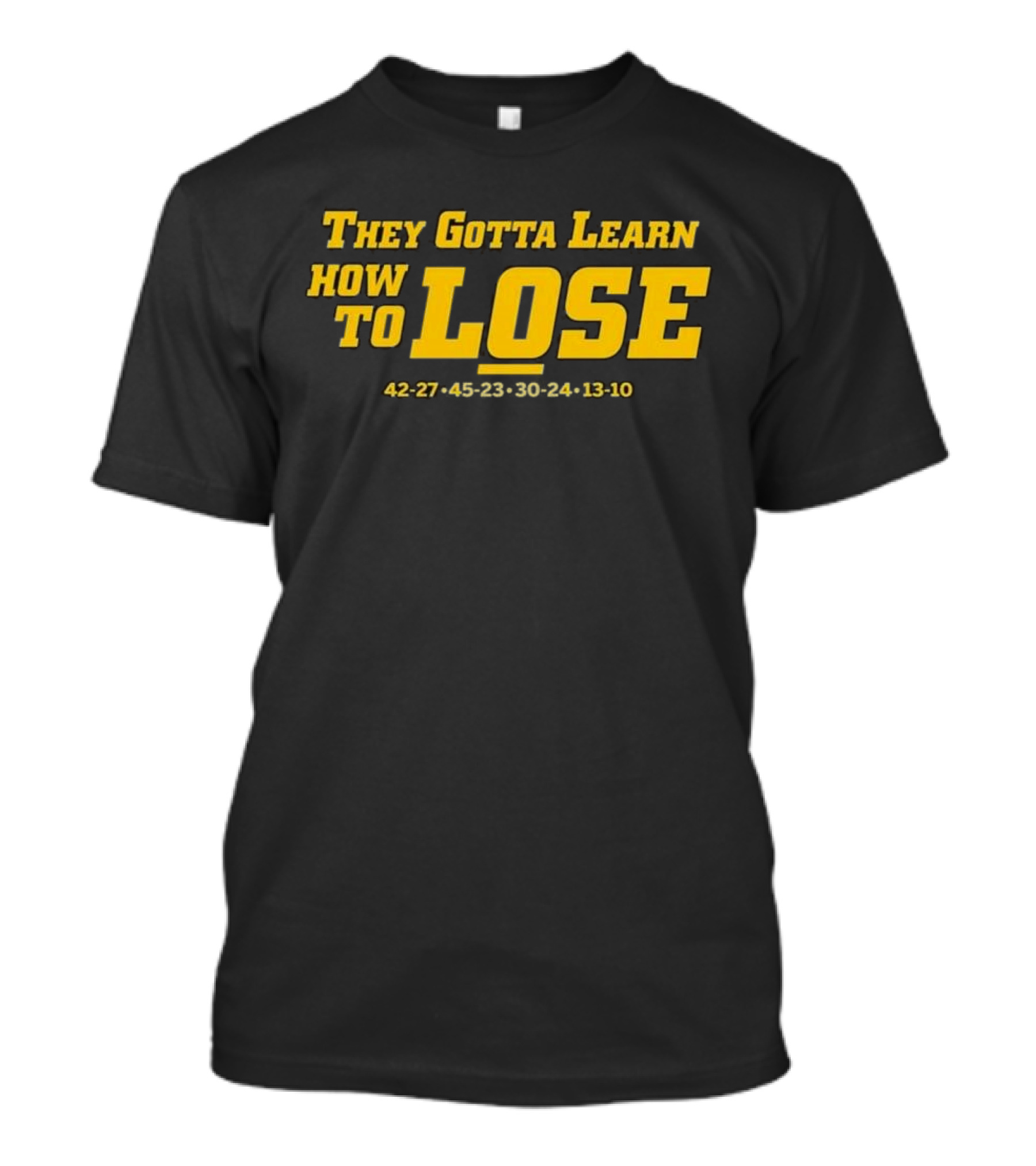 Michigan Wolverines They Gotta Learn How To Lose 42-27 45-23 30-24 13-10 T-Shirt