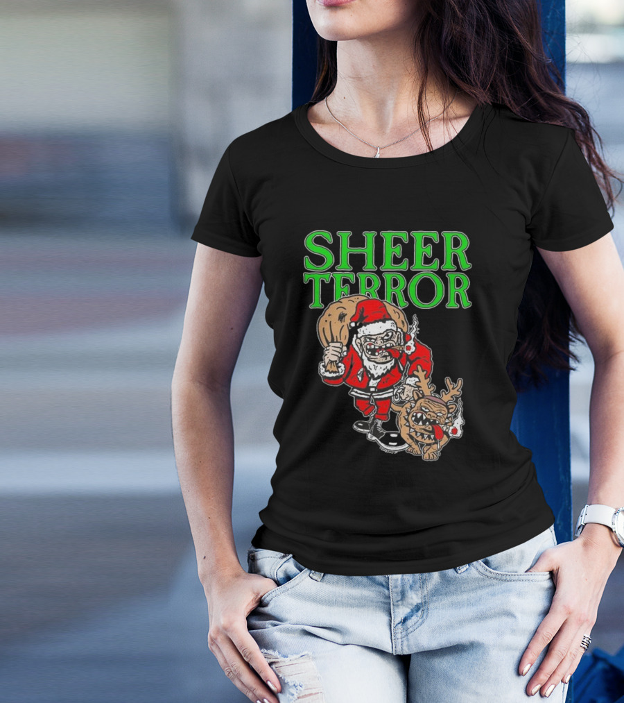 Screw Yule Sheer Terror Santa With Angry Reindeer T-Shirt