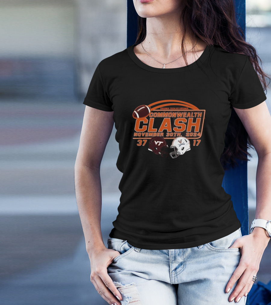 Virginia Tech Hokies Vs Virginia Cavaliers Commonwealth Clash November 30th 2024 Score 37 17 T-Shirt