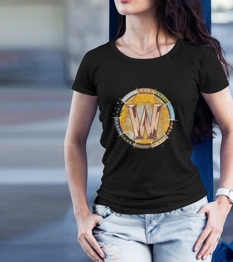 World Of Warcraft 20th Anniversary Azeroth Icon Celebration Black T-Shirt