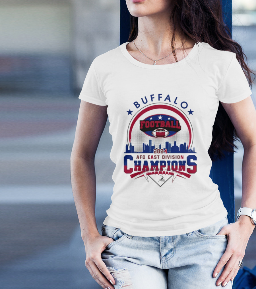 Buffalo Football 2024 AFC East Division Champions Skyline T-Shirt