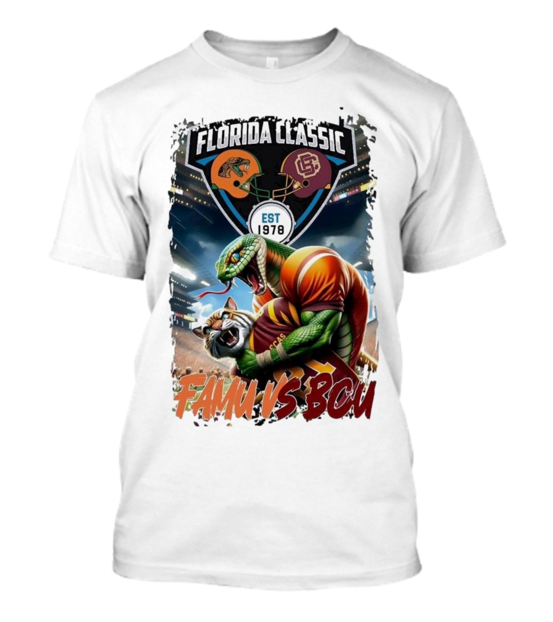 Florida Classic FAMU Vs BCU Rattlers Wildcats EST 1978 T-Shirt