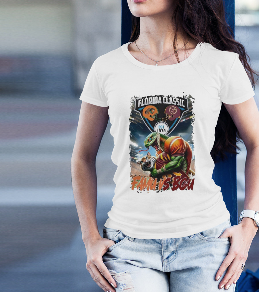Florida Classic FAMU Vs BCU Rattlers Wildcats EST 1978 T-Shirt