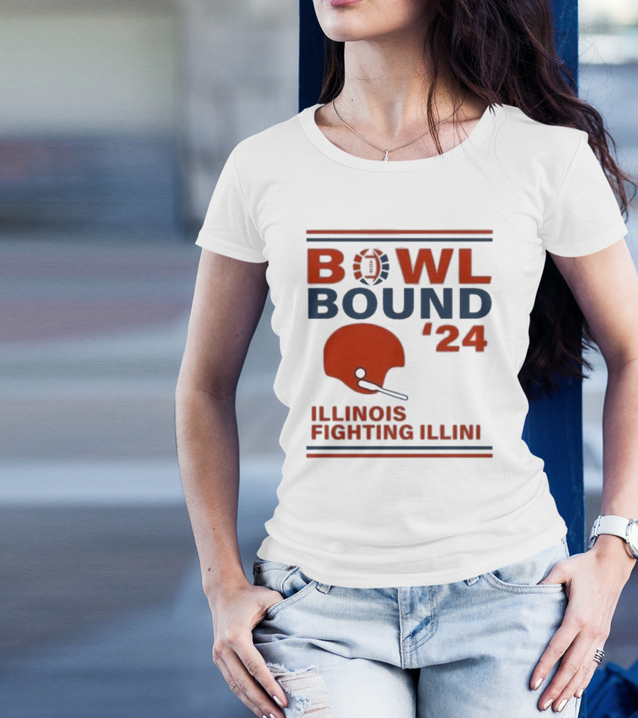 Illinois Fighting Illini Bowl Bound '24 Helmet T-Shirt