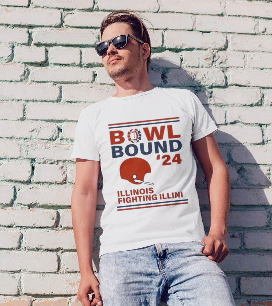 Illinois Fighting Illini Bowl Bound '24 Helmet T-Shirt