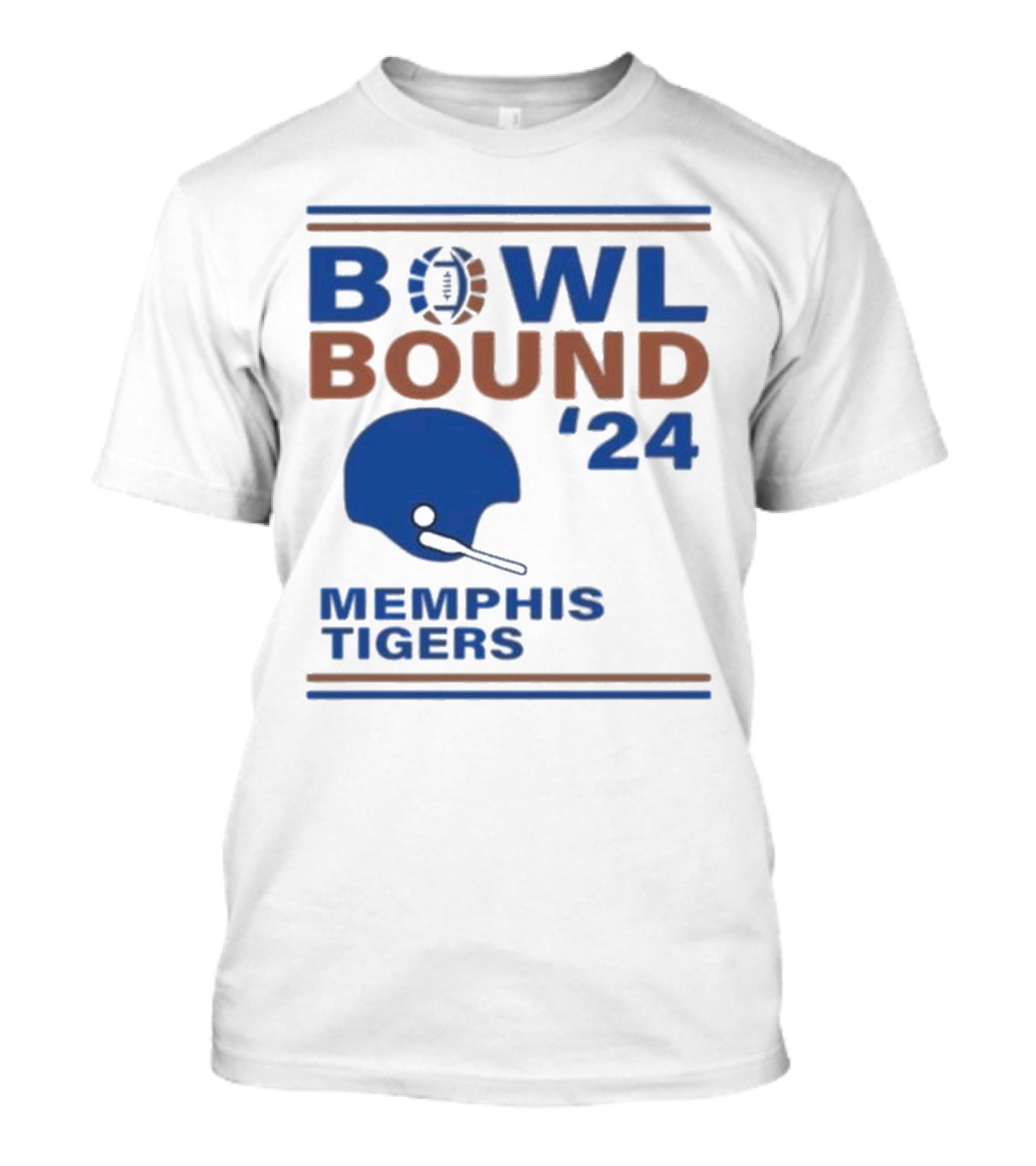 Bowl Bound '24 Memphis Tigers Football Helmet T-Shirt