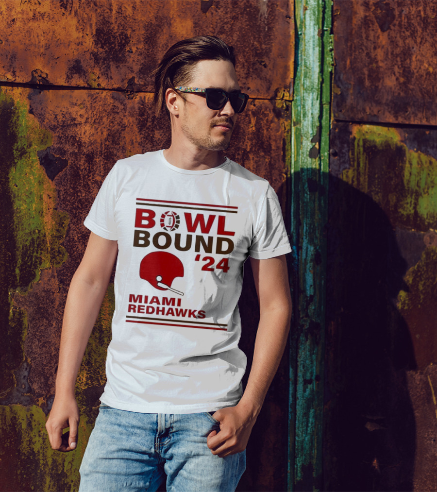 Miami Redhawks Bowl Bound 2024 Football Helmet T-Shirt