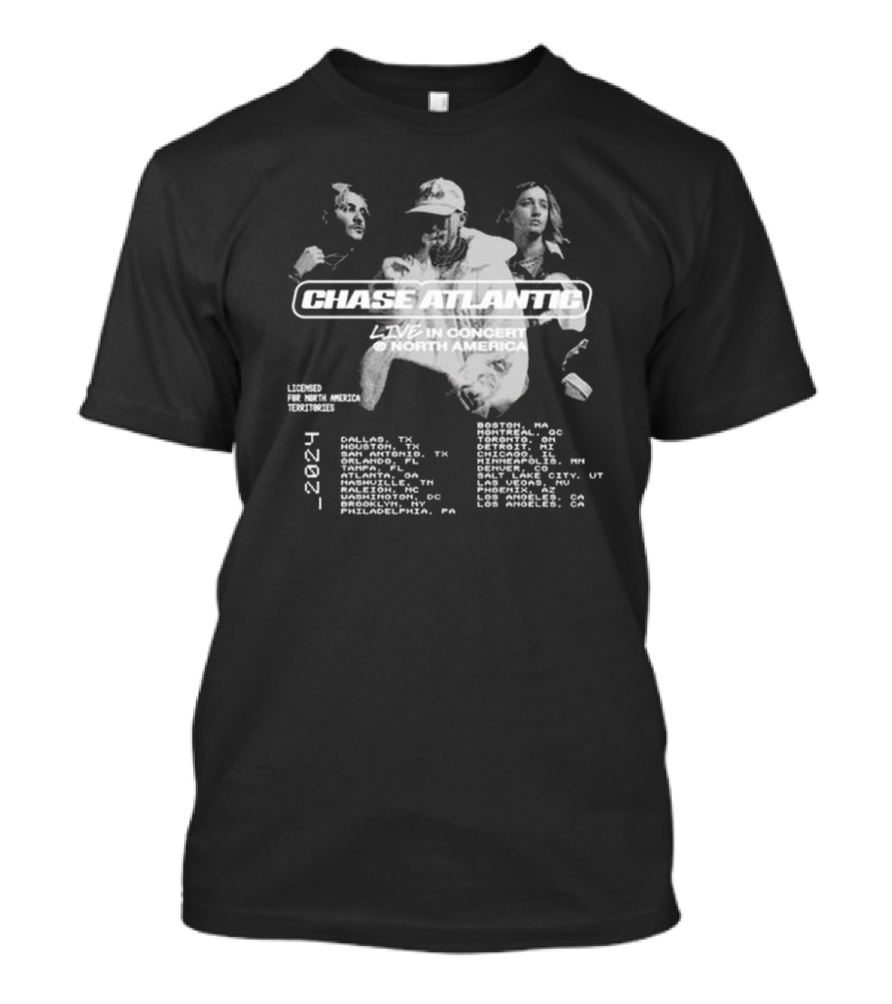 Chase Atlantic Live In Concert North America 2024 Tour Dates And Cities T-Shirt