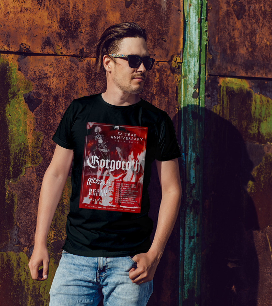Gorgoroth 33 Year Anniversary Tour 2025 European Dates With Accompanying Acts And Locations T-Shirt