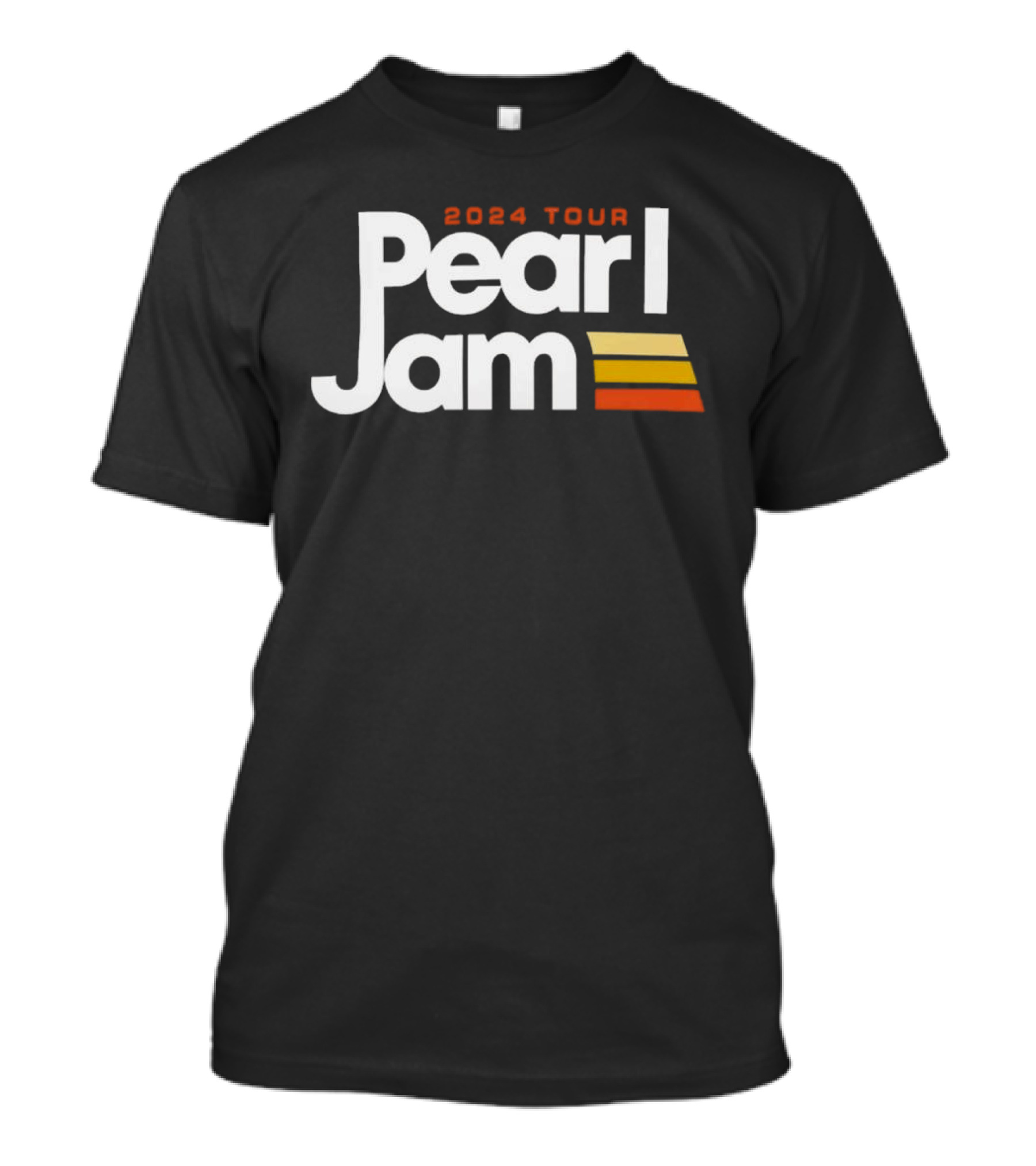 Pearl Jam 2024 Tour Black Shirt With Stripes T-Shirt