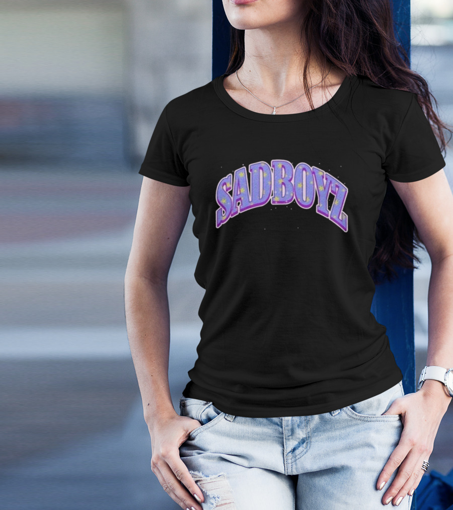 Sad Boyz Purple Rhinestone Star T-Shirt