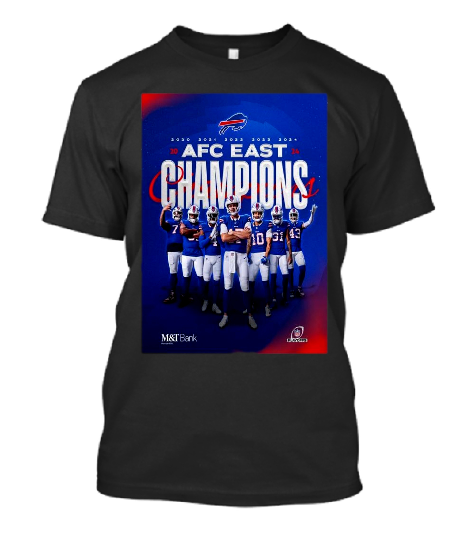 Buffalo Bills 2024 AFC East Champions With 5 Straight Division Wins T-Shirt