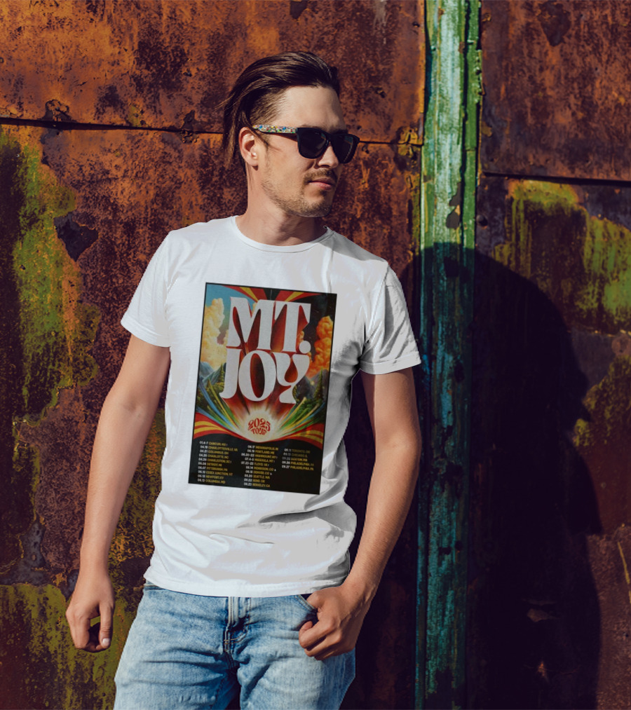 MT. Joy 2025 Tour Dates Cancun Charlottesville Dallas Louisville Charleston Indianapolis Madison St. Louis Seattle Toronto Chicago Houston Philadelphia Berkeley T-Shirt