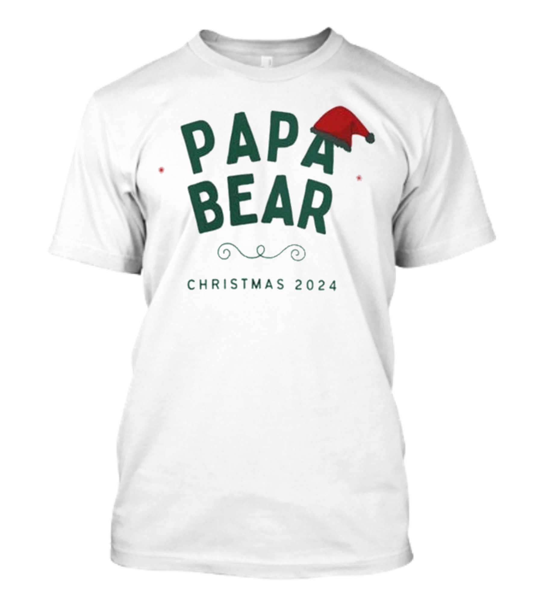 Daddy Bear Holiday Season Festive 2024 Santa Hat T-Shirt