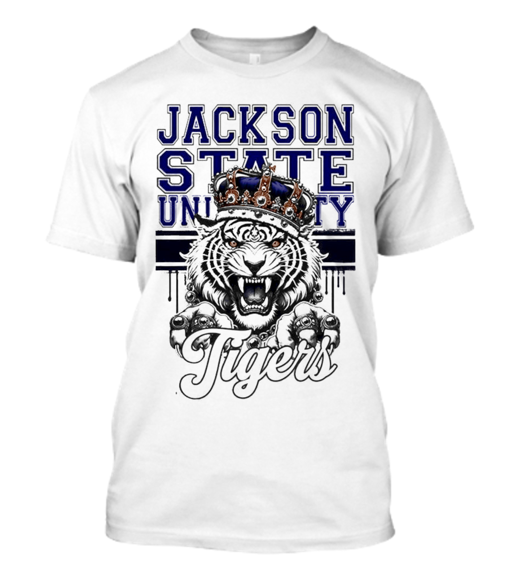 Jackson State University Tigers HBCU 2024 Fierce Crowned Tiger T-Shirt