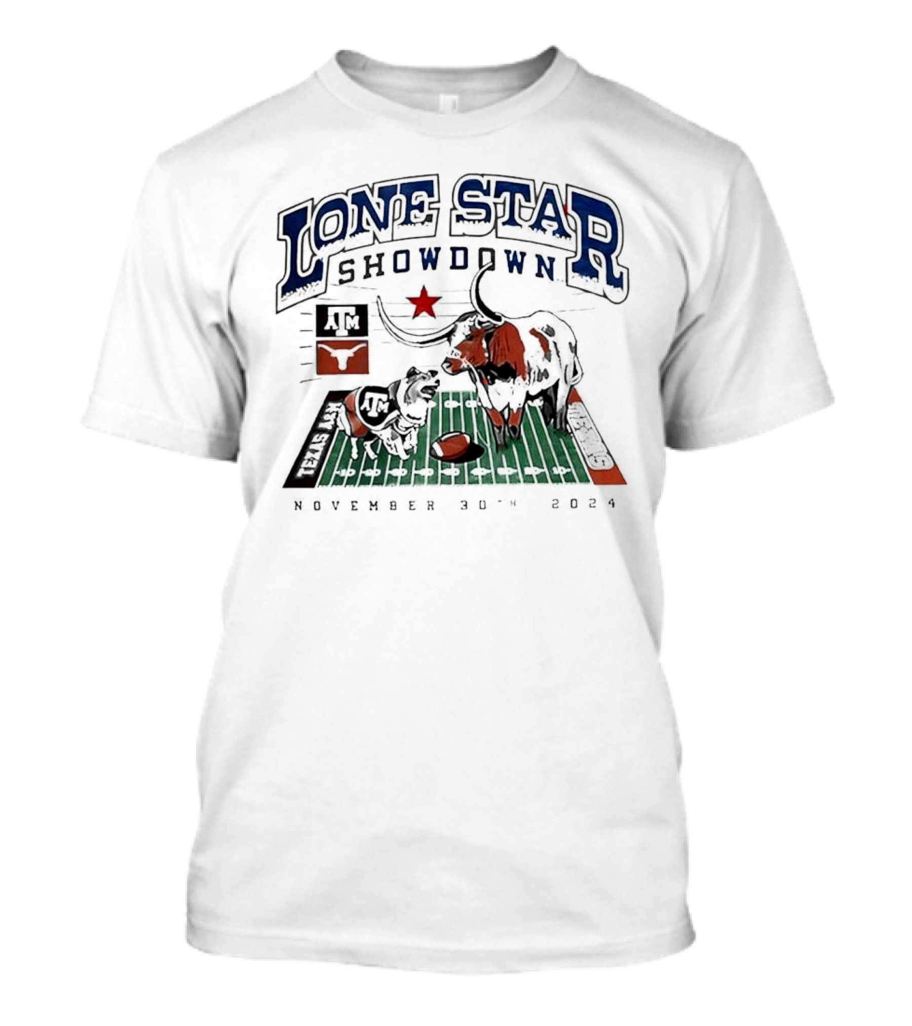 Lone Star Showdown November 30th 2024 Texas Longhorns Vs Texas AM Aggies Football Matchup T-Shirt