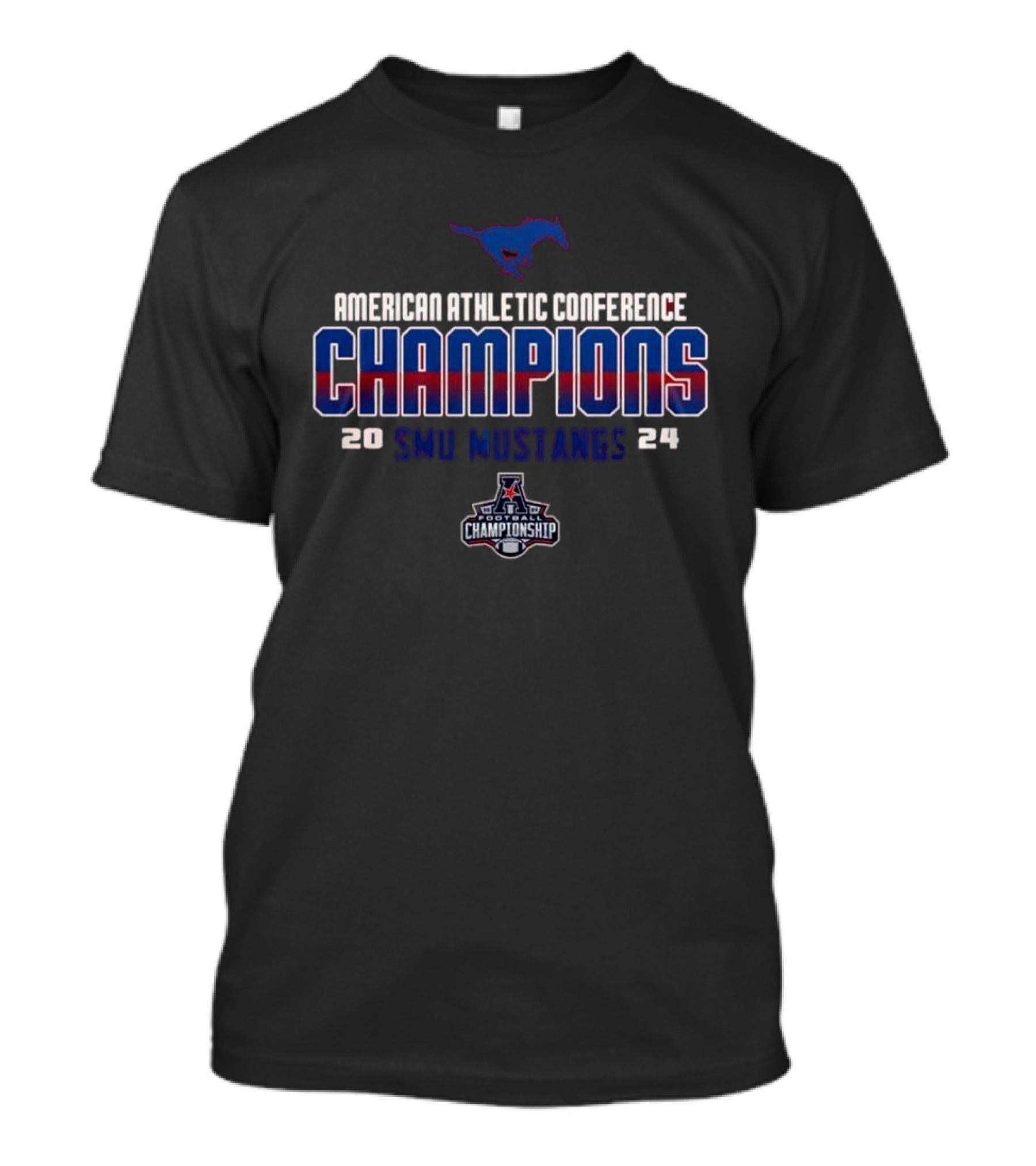 American Athletic Conference Champions 2024 SMU Mustangs Football Championship T-Shirt