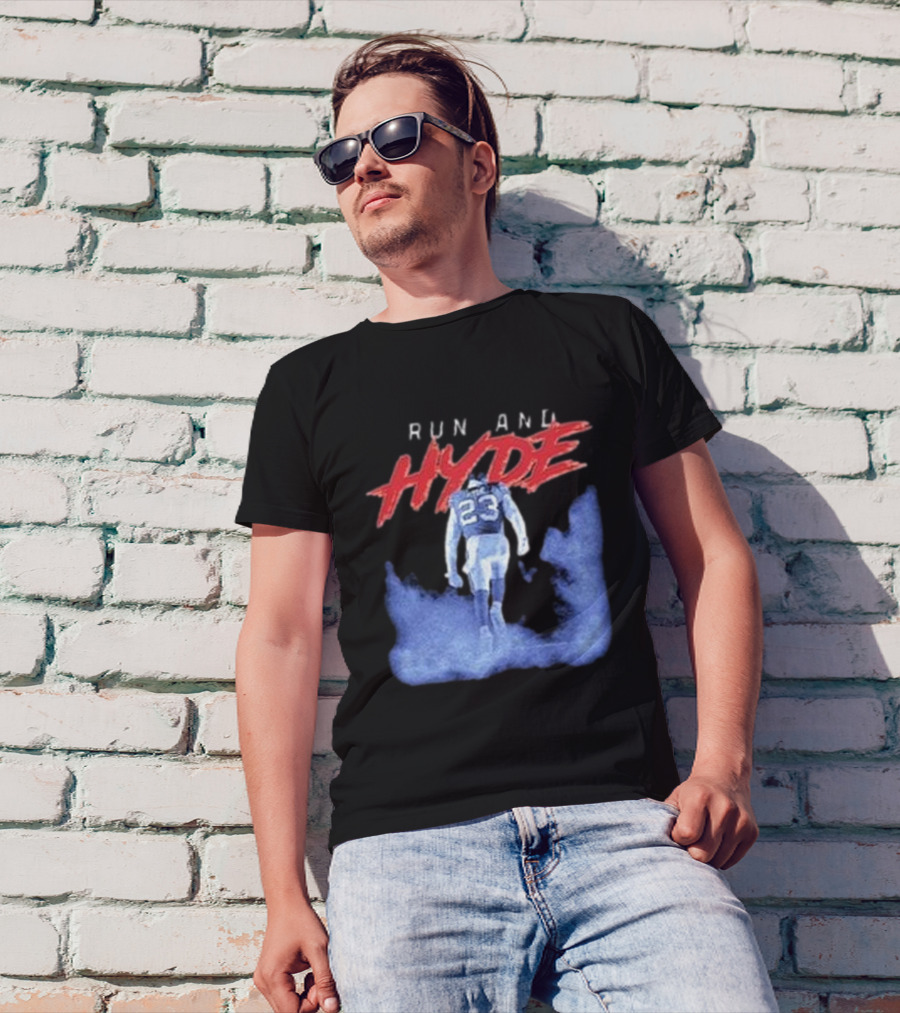 Run And Hyde Football 23 Blue Smoke Trail T-Shirt