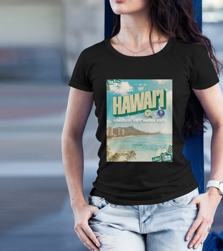 San Jose State Vs South Florida In Hawai'i Bowl December 24 2024 Honolulu ESPN T-Shirt