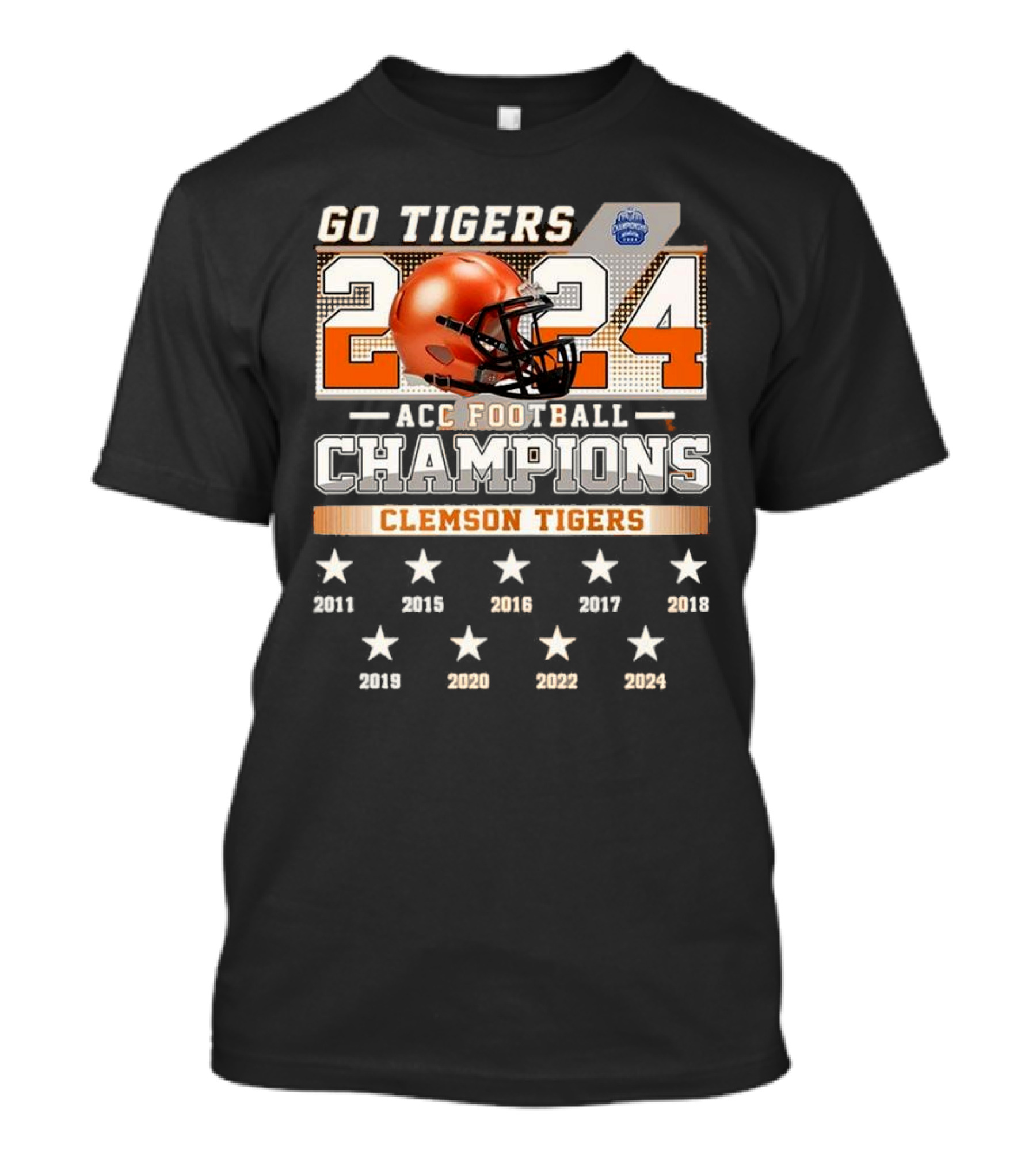Go Tigers Clemson AAC Football Champions 2024 Celebrating 2011-2024 T-Shirt