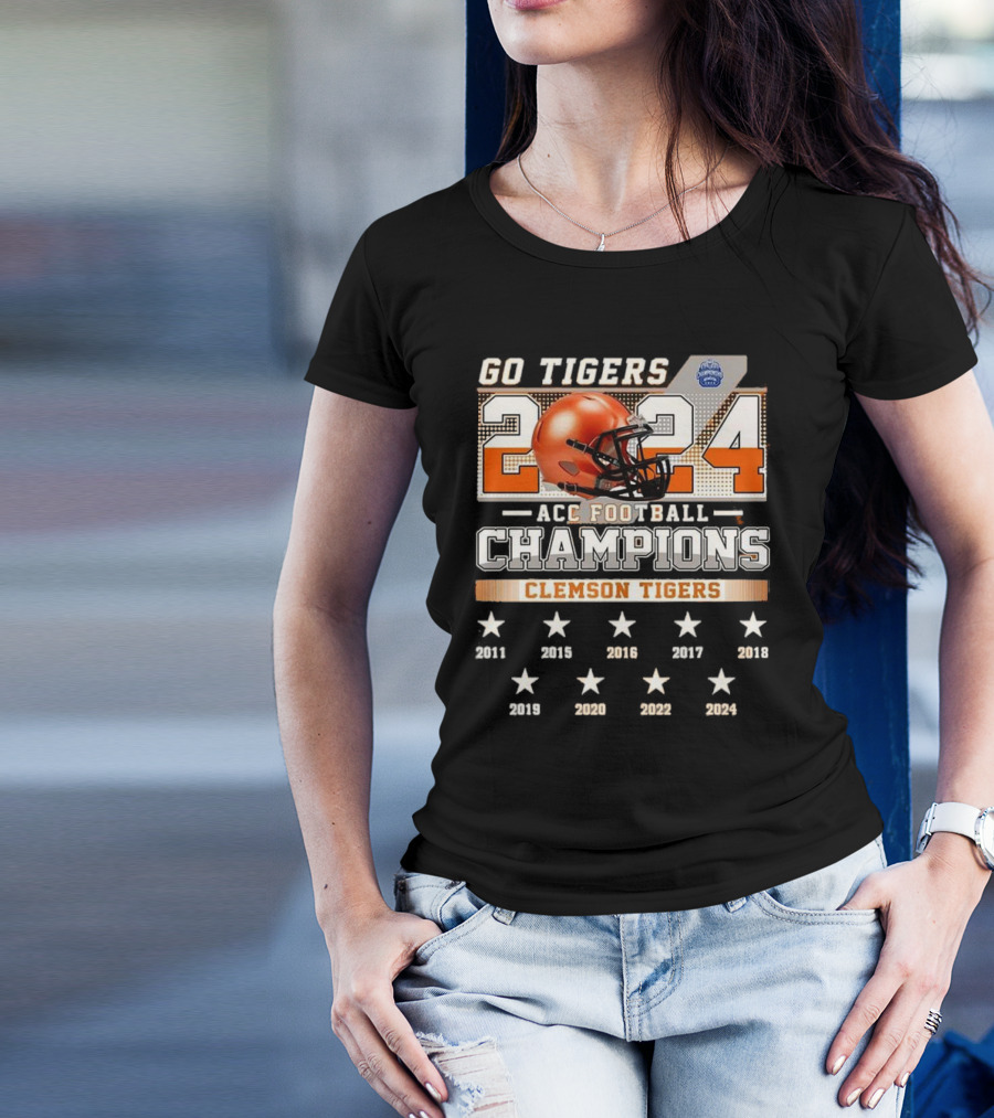 Go Tigers Clemson AAC Football Champions 2024 Celebrating 2011-2024 T-Shirt