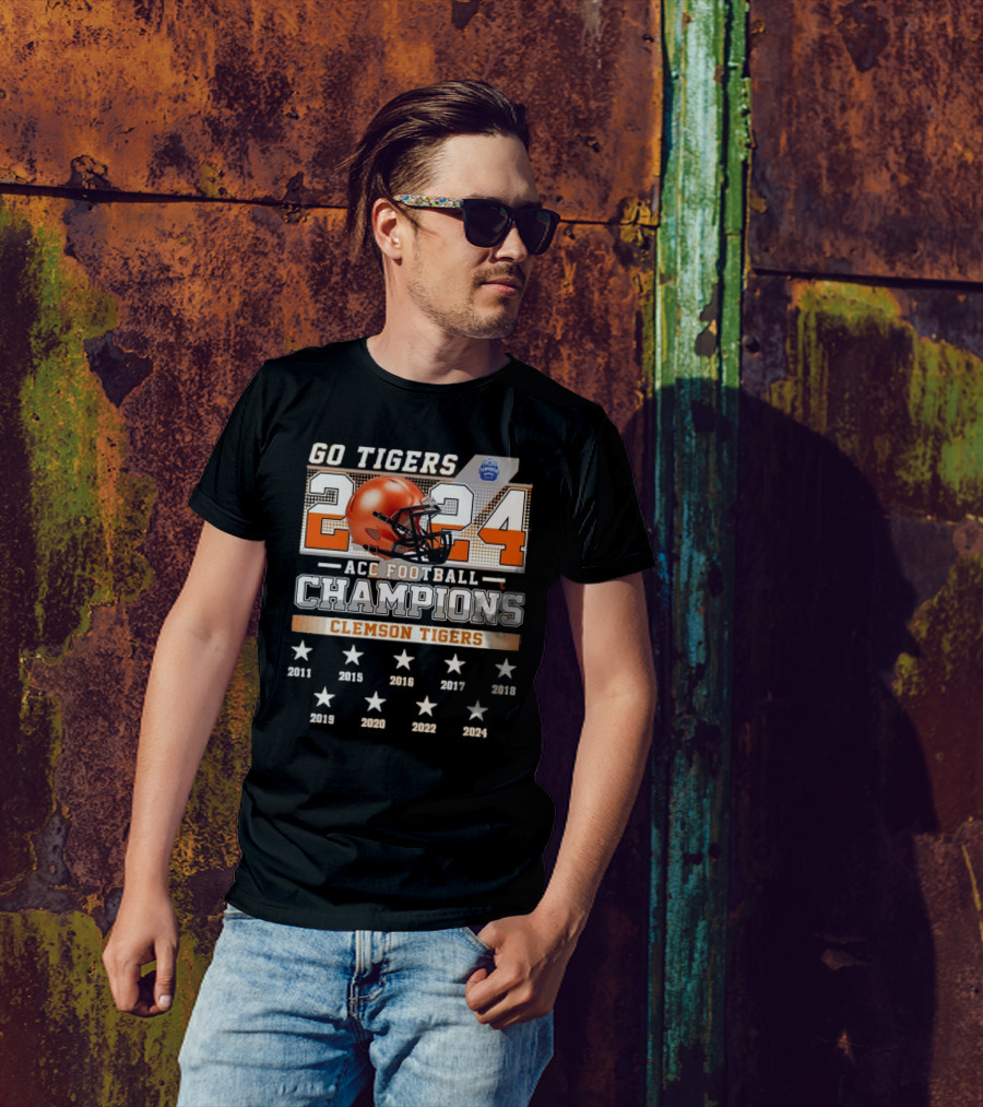 Go Tigers Clemson AAC Football Champions 2024 Celebrating 2011-2024 T-Shirt