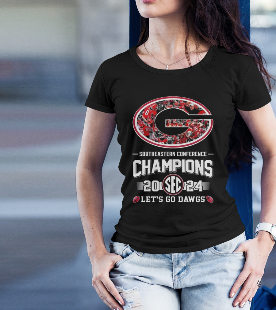 Georgia Bulldogs Southeastern Conference Champions 2024 SEC Let's Go Dawgs T-Shirt