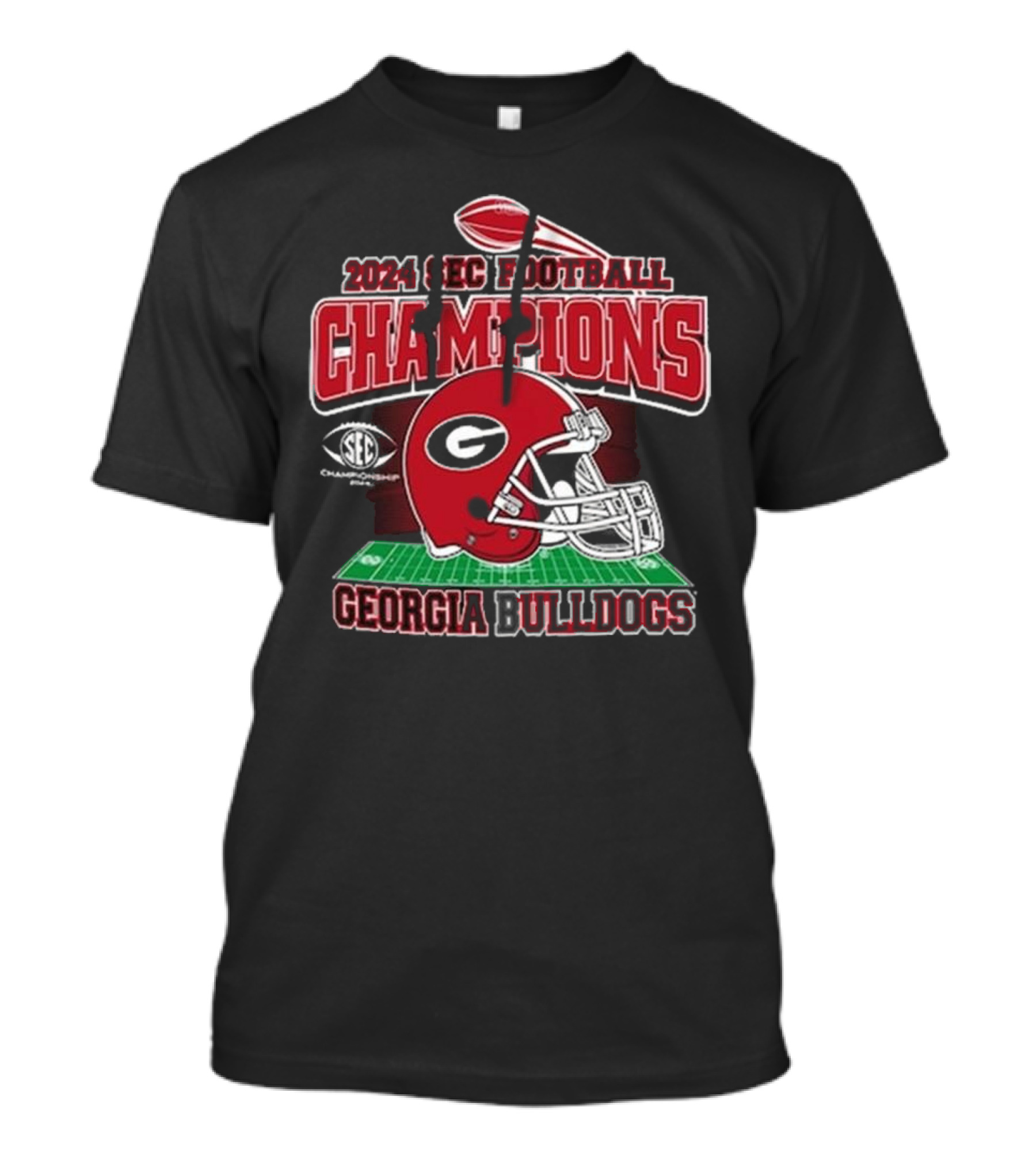 Georgia Bulldogs 2024 SEC Football Champions Helmet Gridiron T-Shirt