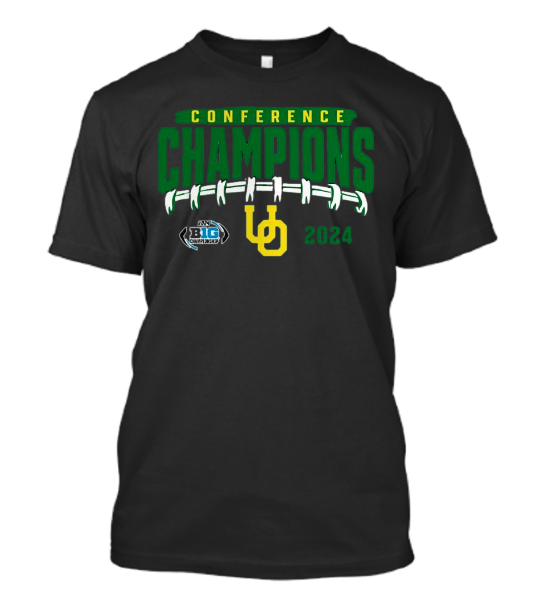 Oregon Ducks 2024 Big Ten Conference Champions Football Championship UO Endzone Rush T-Shirt