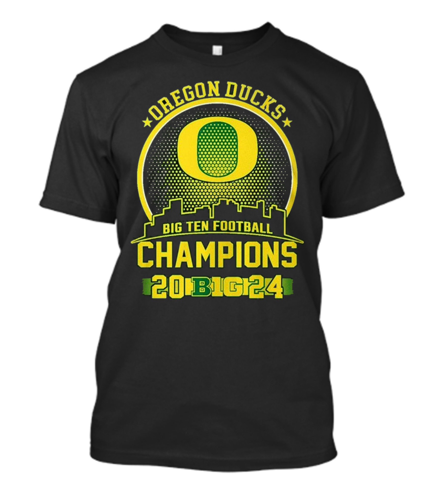 Oregon Ducks Big Ten Football Champions 2024 Skyline T-Shirt