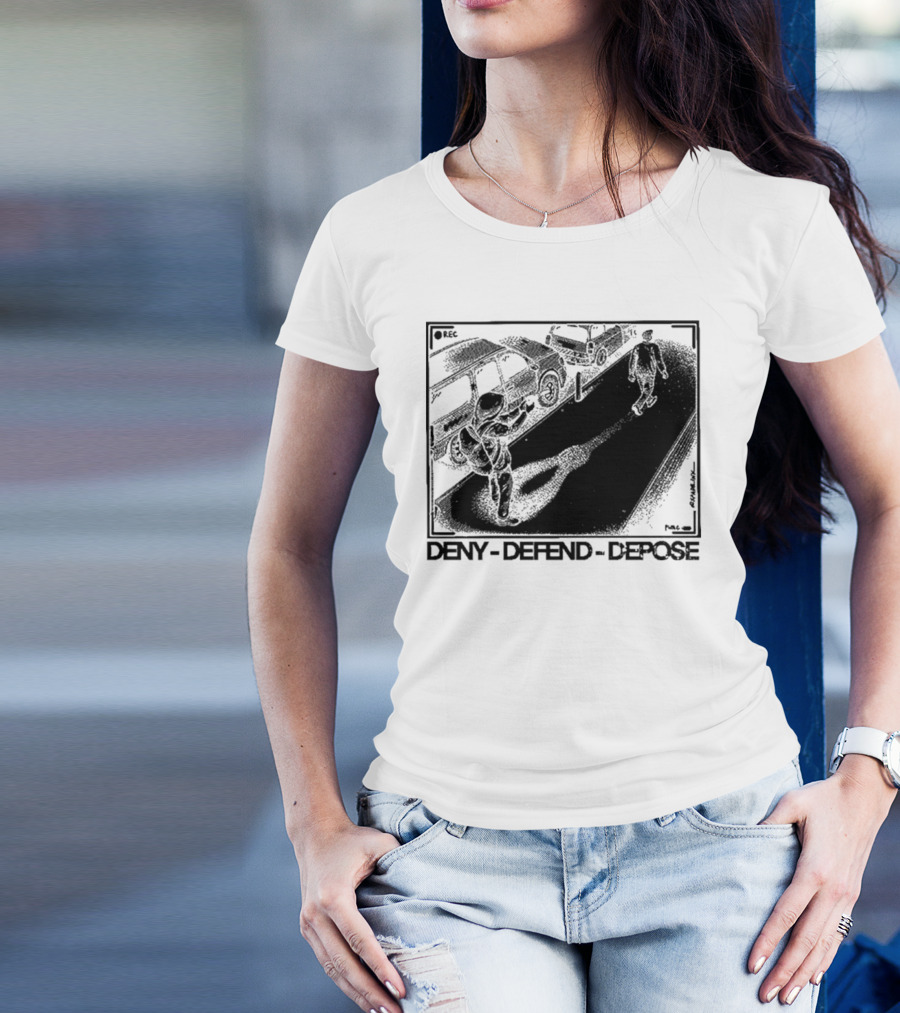 Punkwithacamera Deny Defend Depose 2024 Police Encounter Art Rec T-Shirt