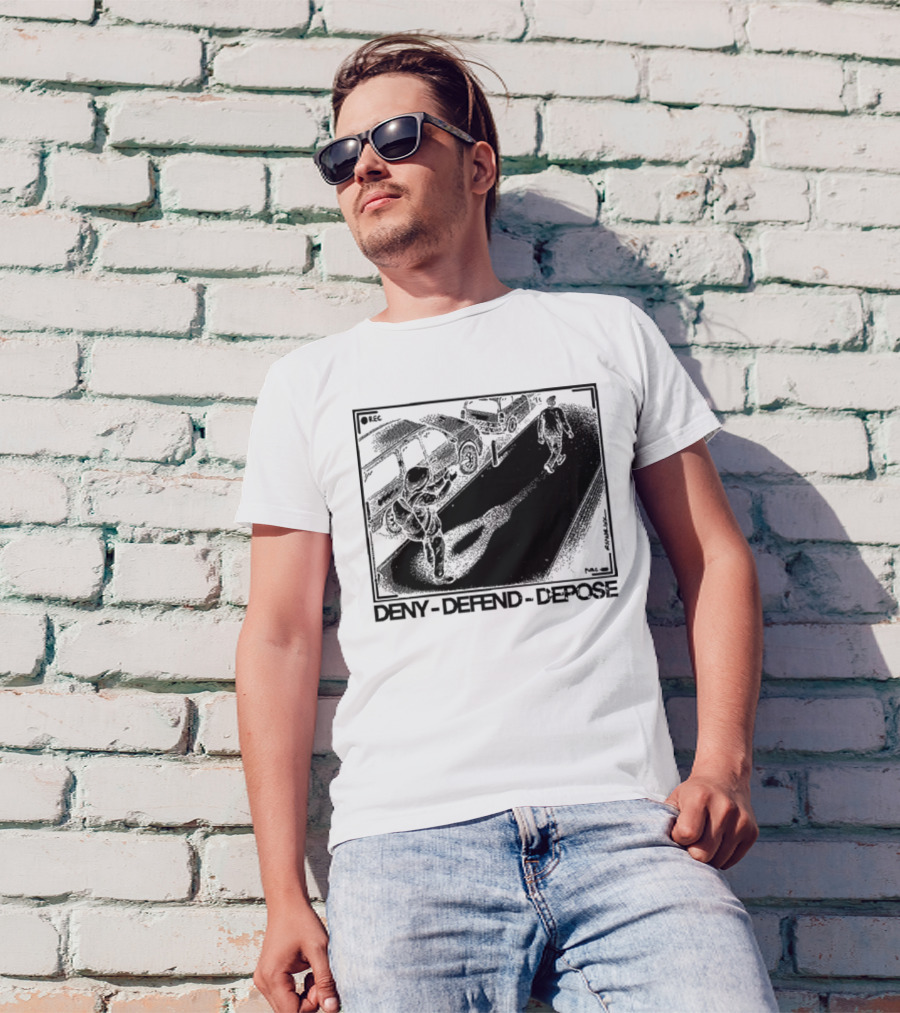 Punkwithacamera Deny Defend Depose 2024 Police Encounter Art Rec T-Shirt