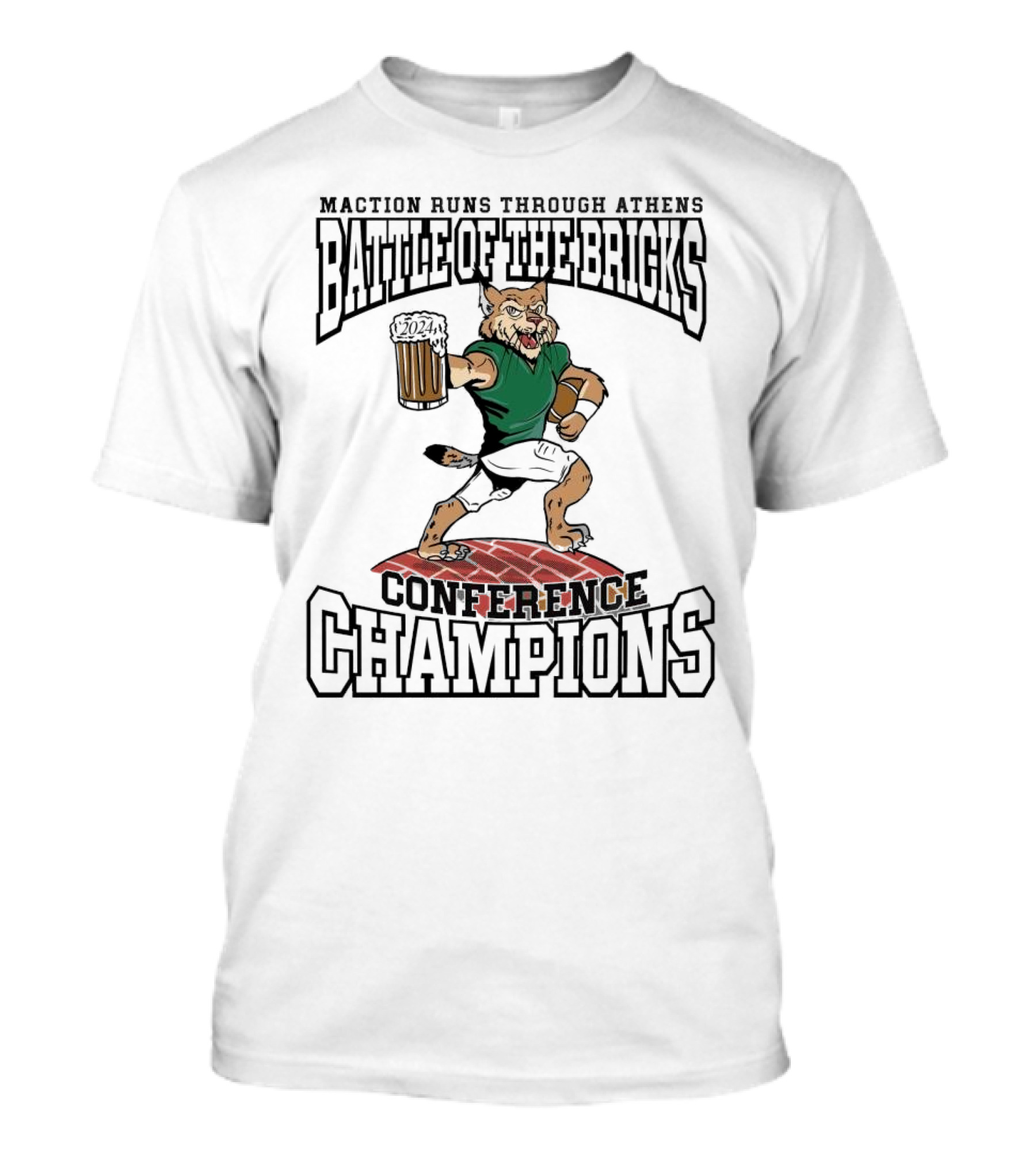 Maction Runs Through Athens 2024 Battle Of The Bricks Conference Champions T-Shirt