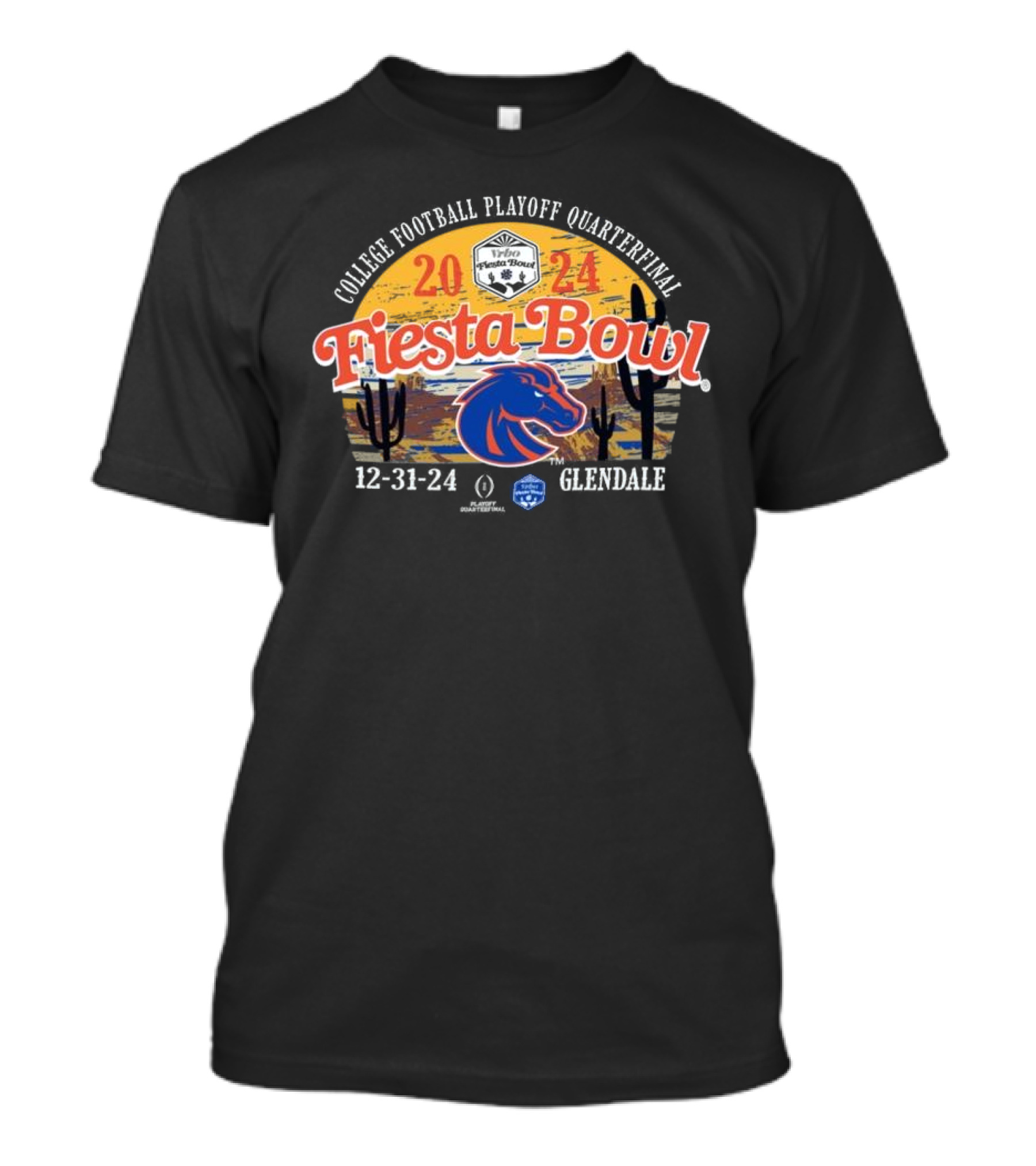 College Football Playoff Quarterfinal Fiesta Bowl 2024 Boise State Broncos 12-31-24 Glendale T-Shirt