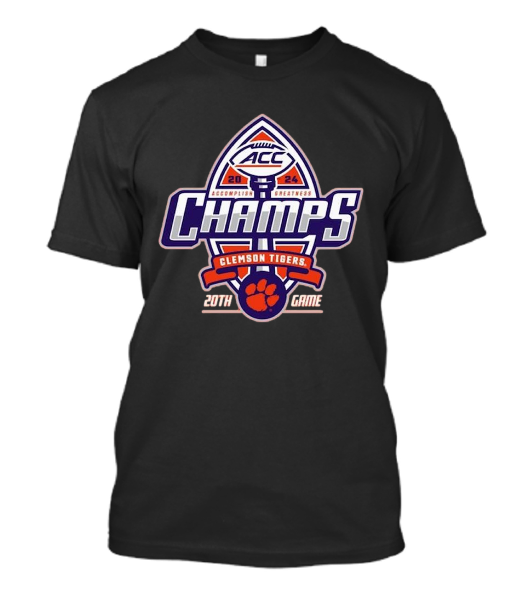 Clemson Tigers 2024 ACC Champs Accomplish Greatness 20th Game T-Shirt
